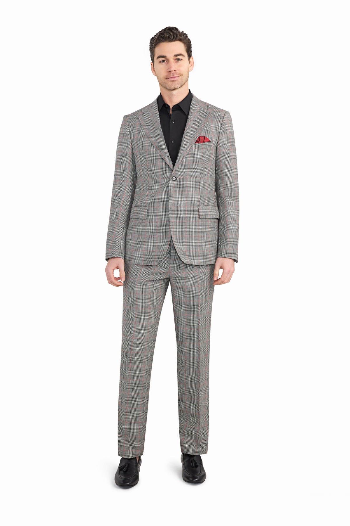 Grey and Red Glenn Plaid