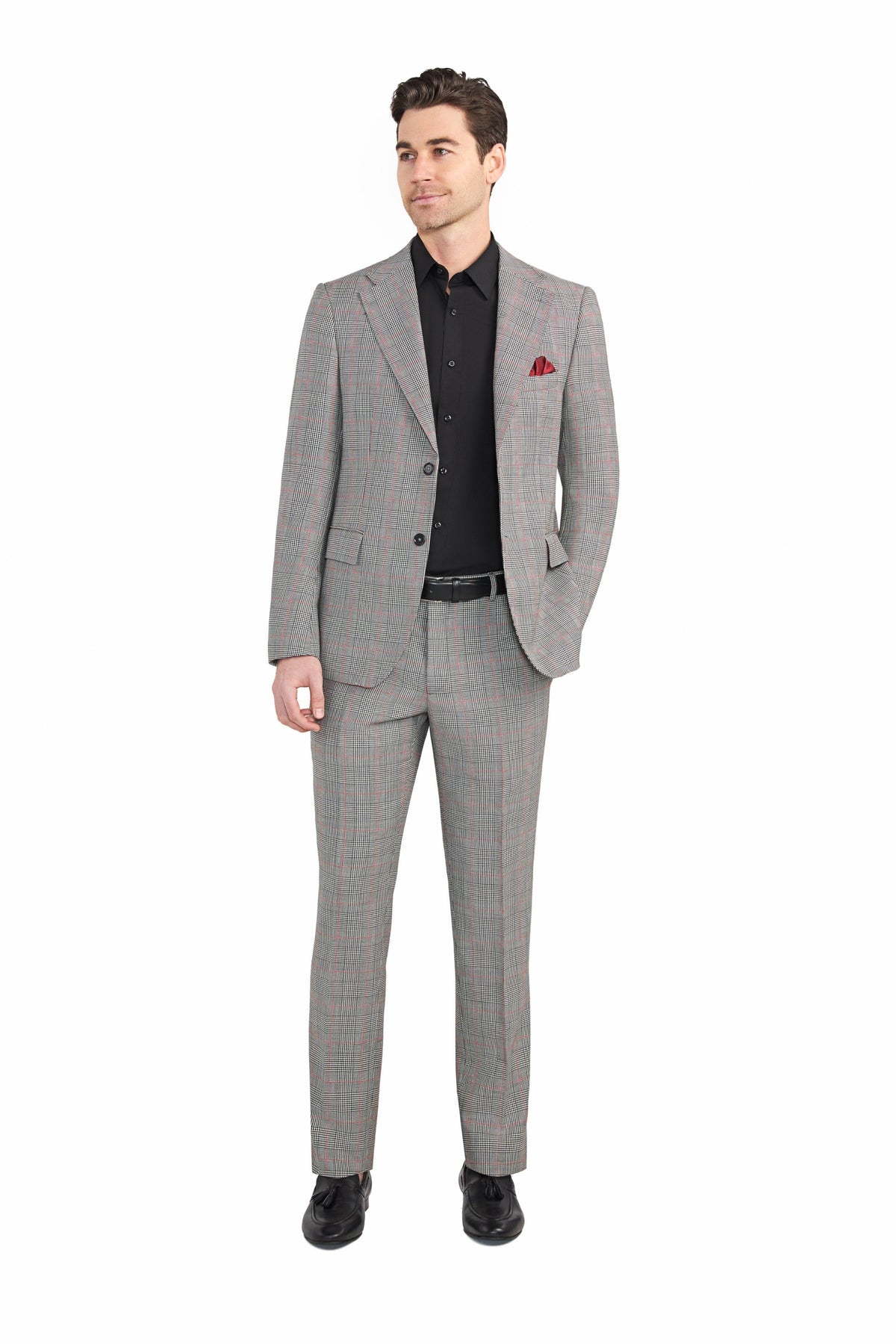 Grey and Red Glenn Plaid