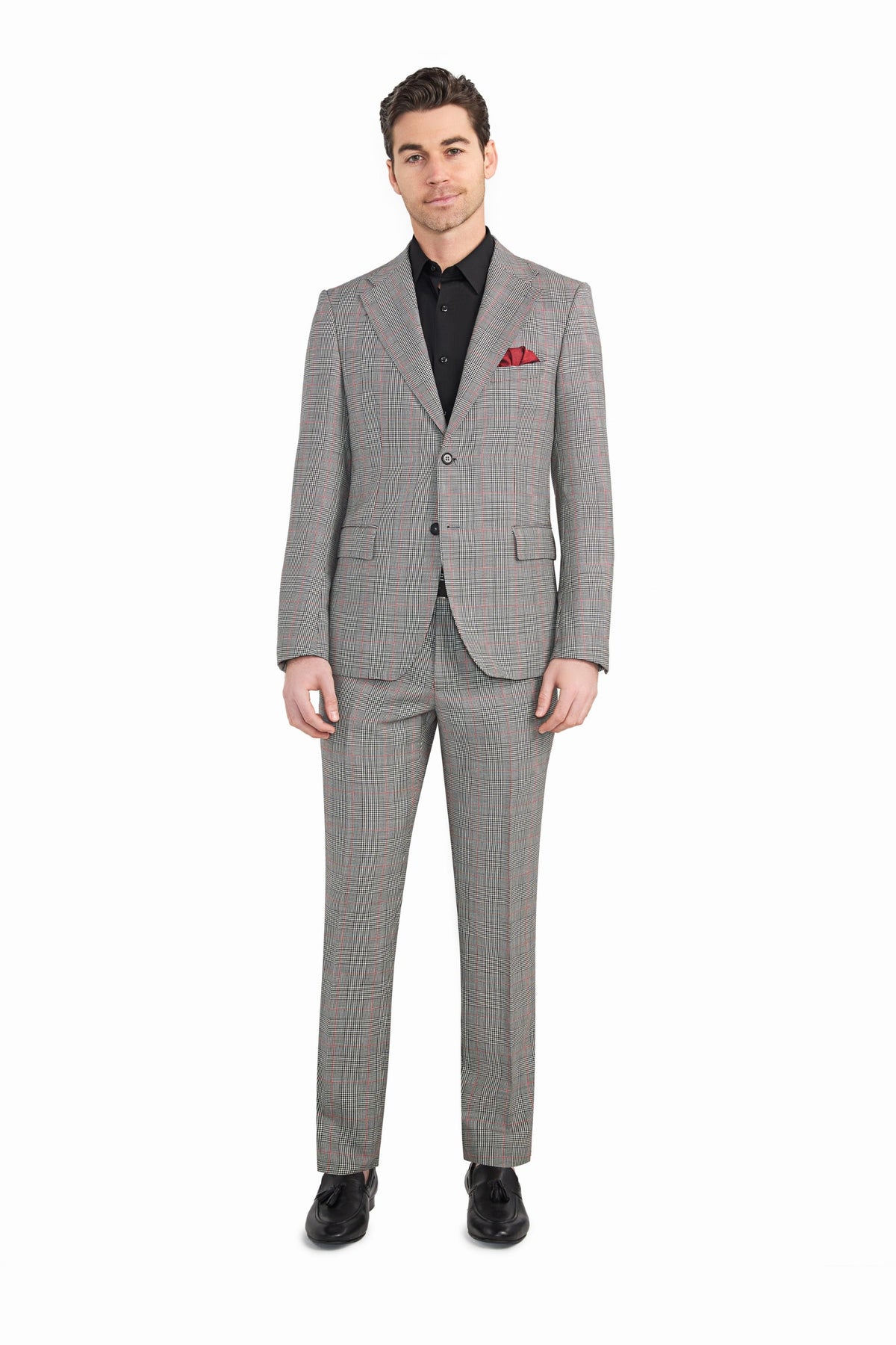 Grey and Red Glenn Plaid