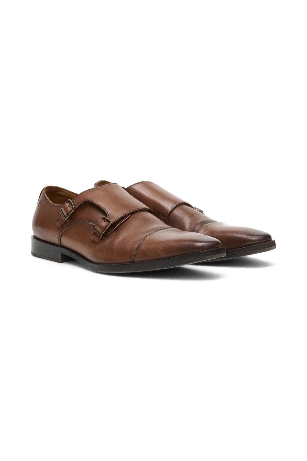 Double Monk Strap Chestnut Brown Shoes