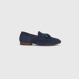 Blue Suede Tassle Loafer