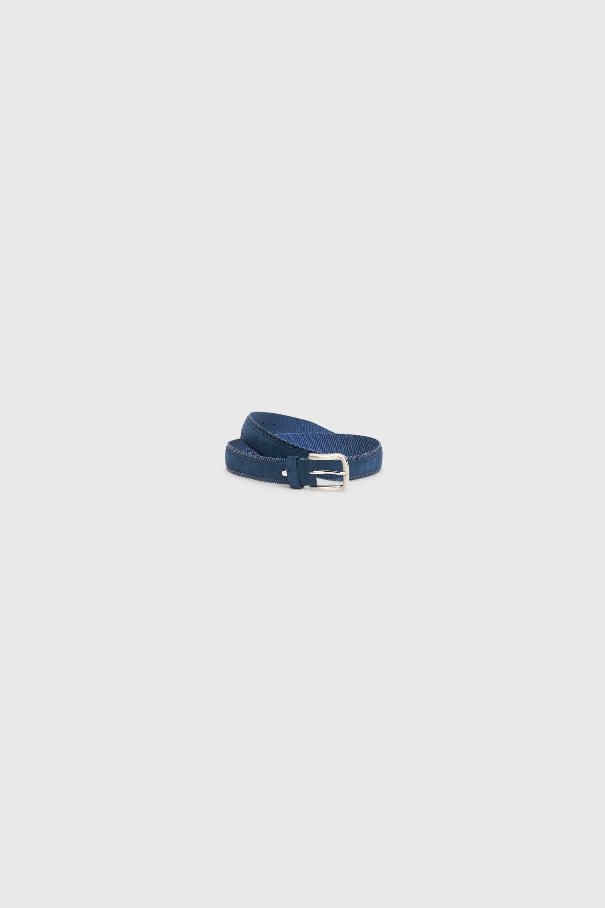 Navy Suede & Fabric Belt
