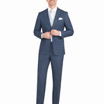 Blue Melange Jersey Knit Suit - view 3