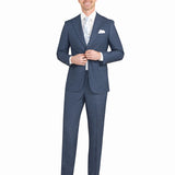 Blue Melange Jersey Knit Suit - view 3
