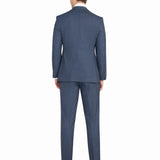 Blue Melange Jersey Knit Suit - view 4