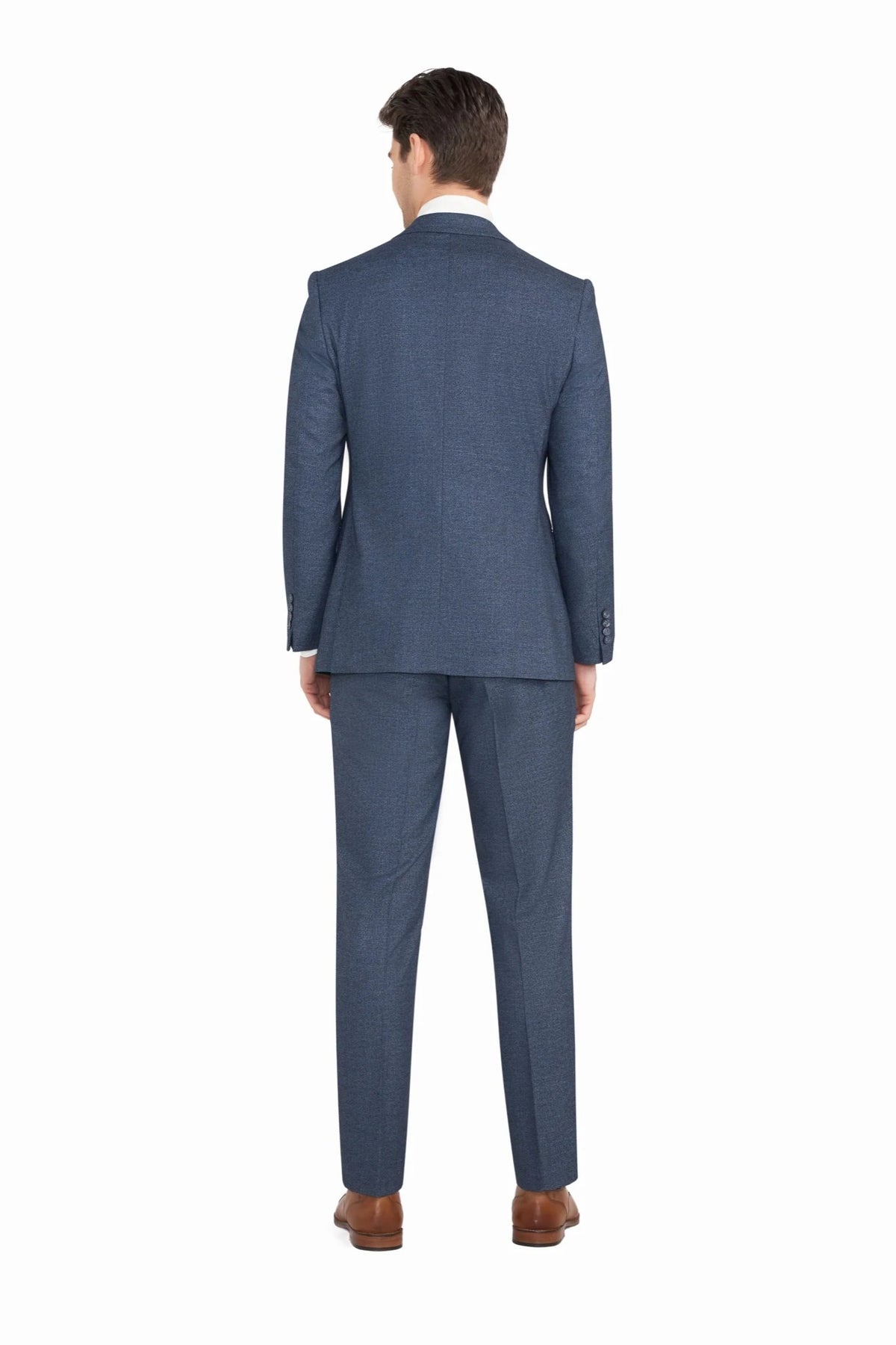 Blue Melange Jersey Knit Suit - view 4