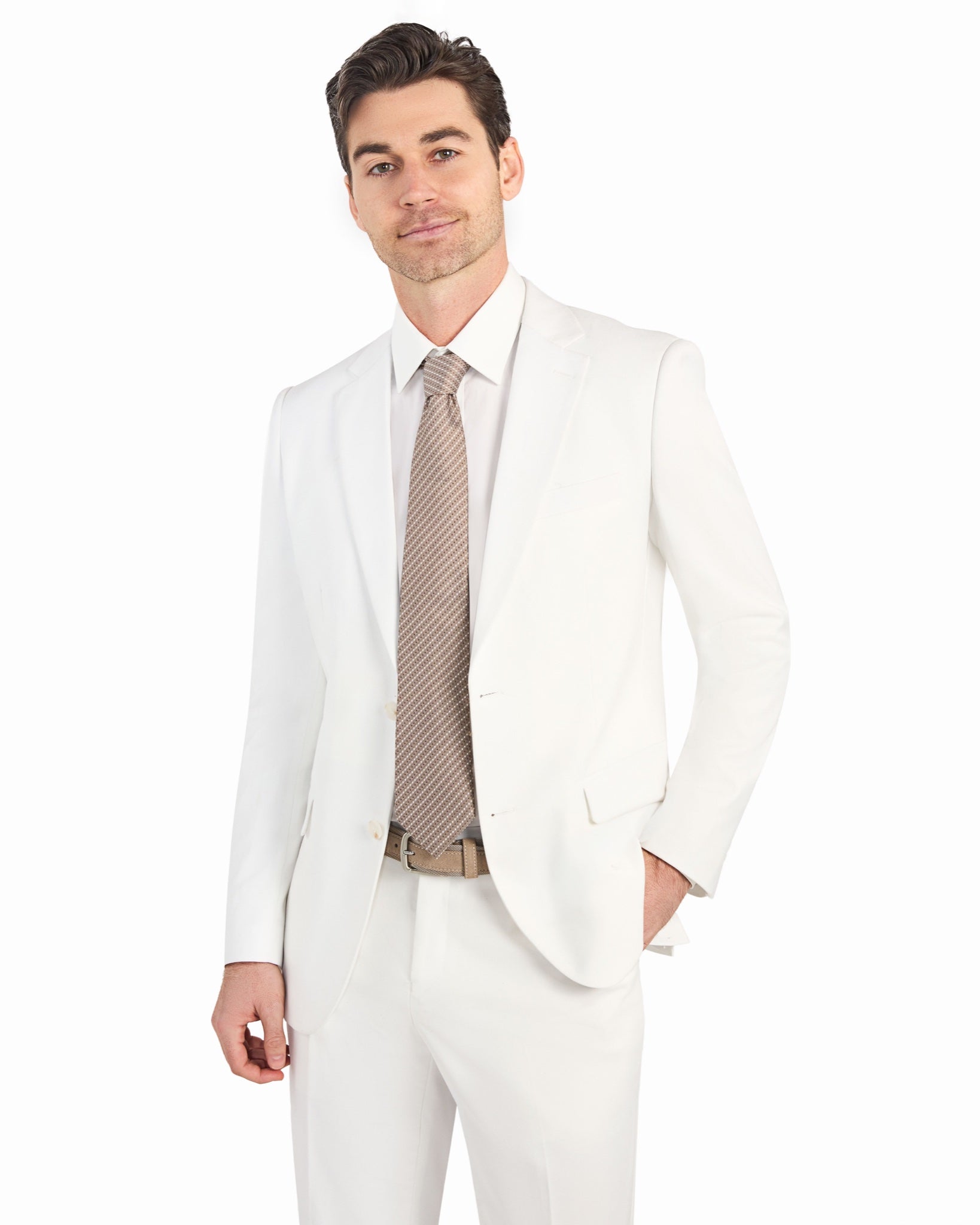 Bone White 2 Button Suit - view 3