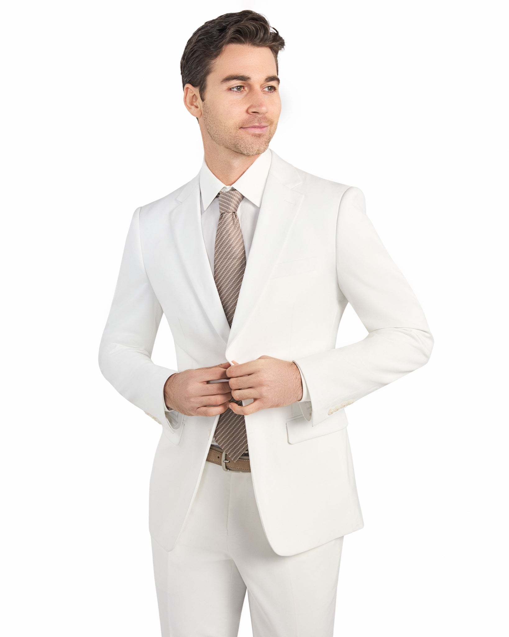 Bone White 2 Button Suit - view 4