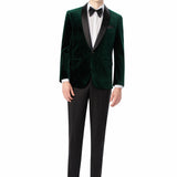 Green Velvet Shawl Lapel Tuxedo