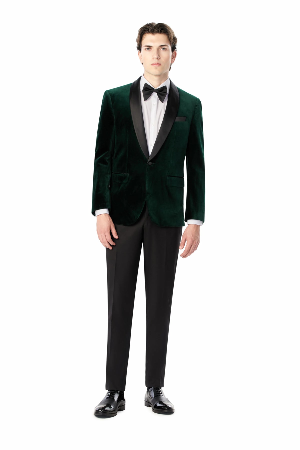 Green Velvet Shawl Lapel Tuxedo