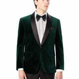 Green Velvet Shawl Lapel Tuxedo