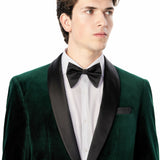 Green Velvet Shawl Lapel Tuxedo