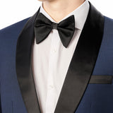 Medium Blue Diamond Texture Shawl Lapel Tuxedo