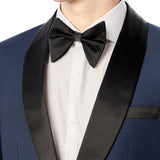 Medium Blue Diamond Texture Shawl Lapel Tuxedo