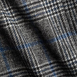 Gray Blue Flannel Plaid 3 Piece Suit