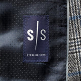 Gray Blue Flannel Plaid 3 Piece Suit