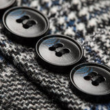 Gray Blue Flannel Plaid 3 Piece Suit