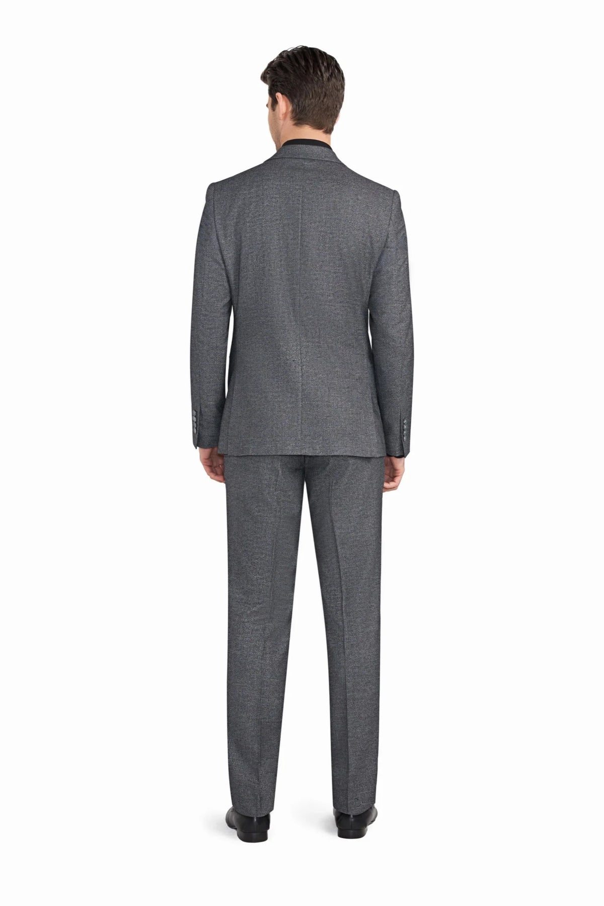 Grey Melange Jersey Knit Suit - view 5