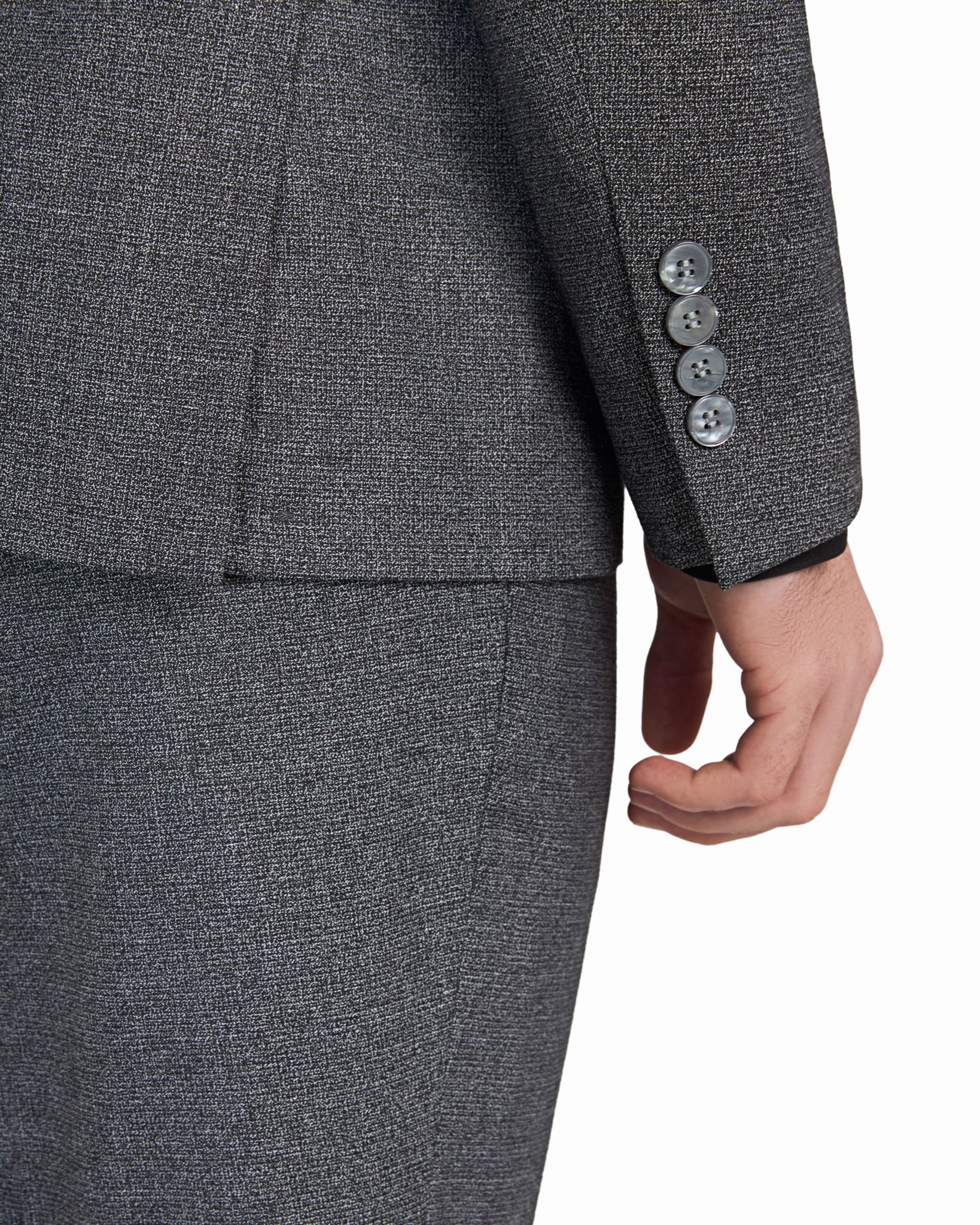 Grey Melange Jersey Knit Suit - view 6