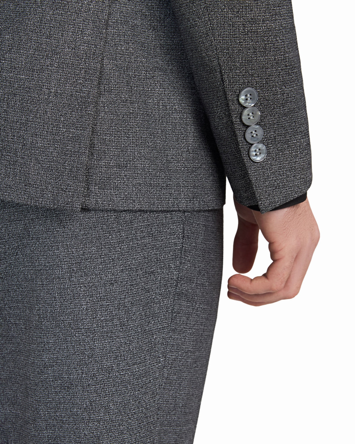 Grey Melange Jersey Knit Suit - view 6