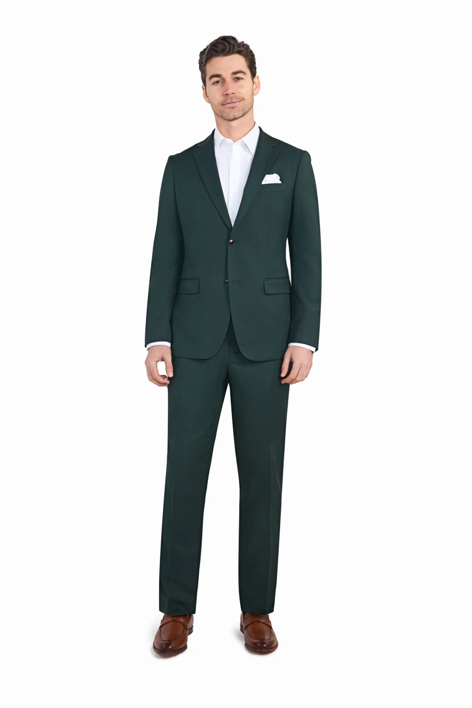 Hunter Green 2 Button Suit - view 1