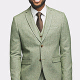 Light Green Tweed 3 Piece Suit