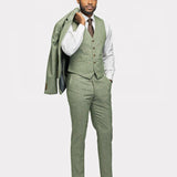 Light Green Tweed 3 Piece Suit