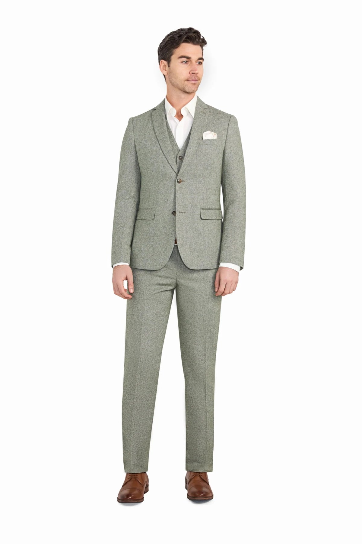 Light Green Tweed 3pc Suit - view 2