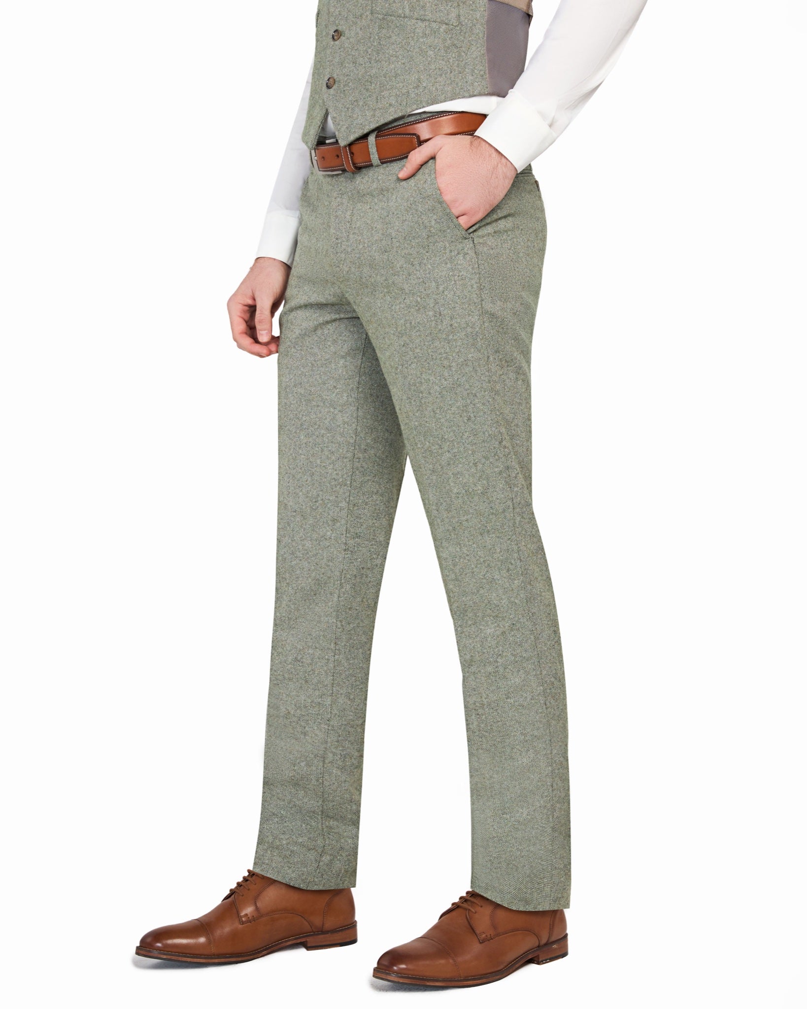 Light Green Tweed 3pc Suit - view 8