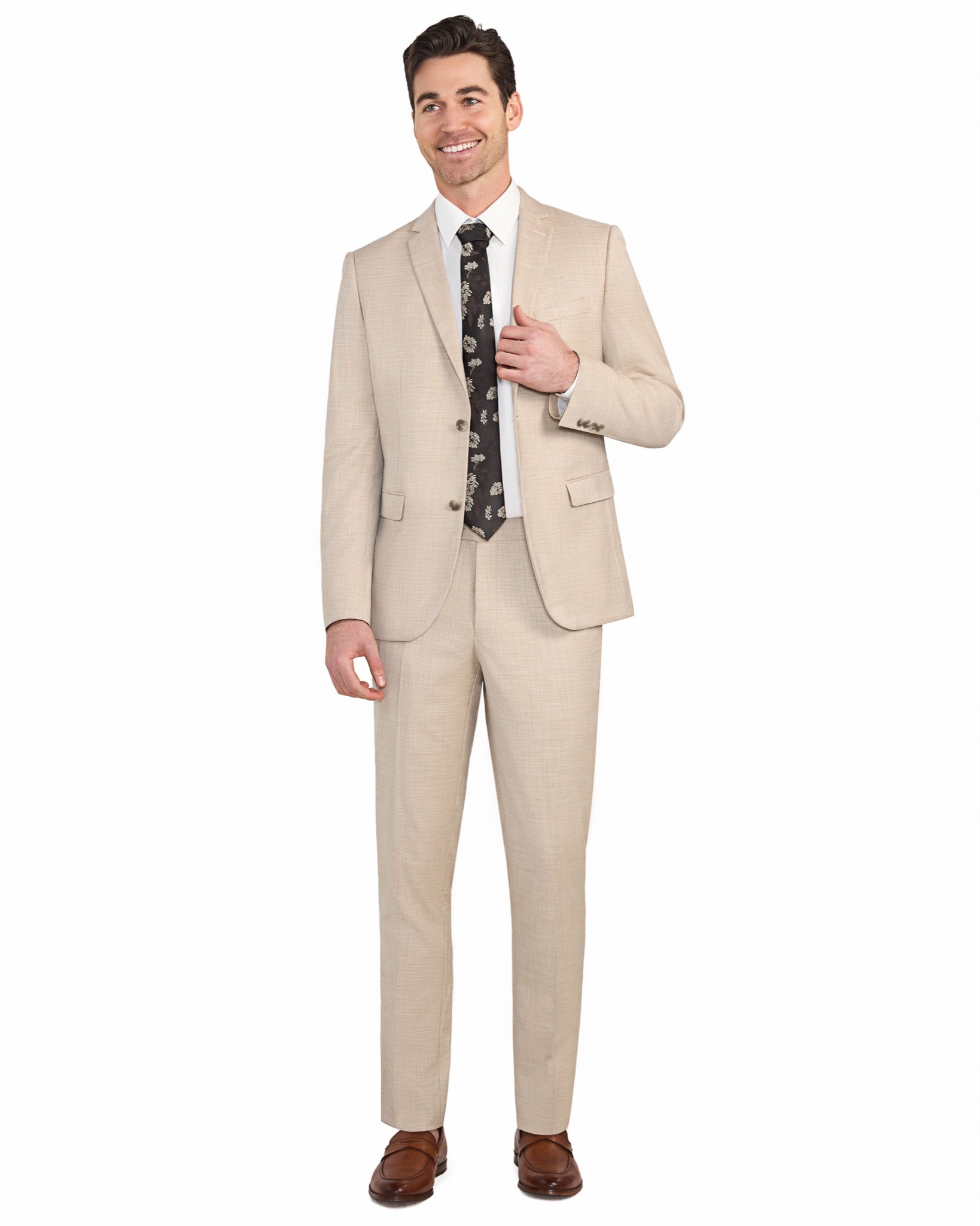 Light Tan Sharkskin 2 Button Suit - view 2