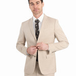 Light Tan Sharkskin 2 Button Suit - view 4