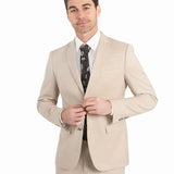 Light Tan Sharkskin 2 Button Suit - view 4