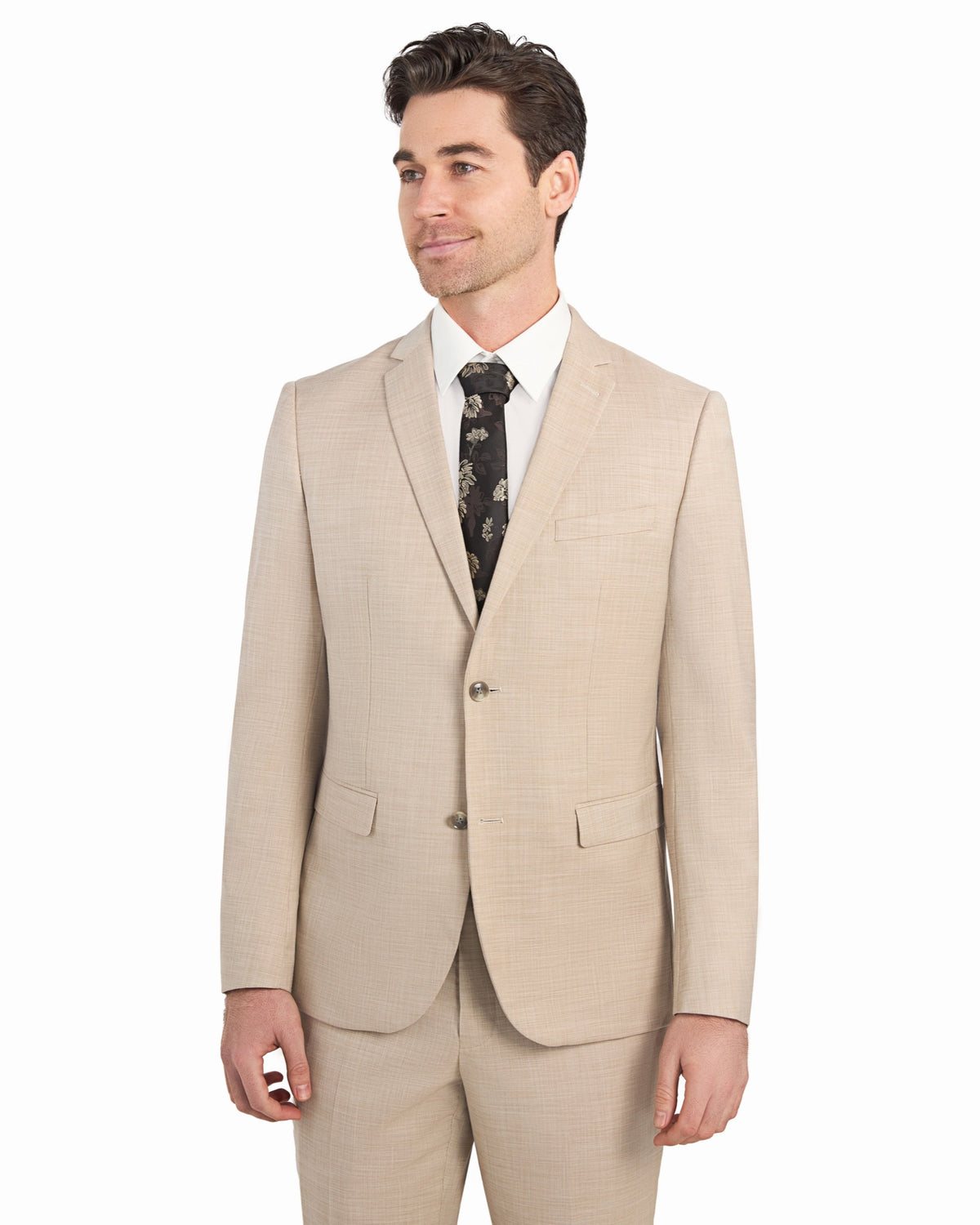 Light Tan Sharkskin 2 Button Suit - view 5