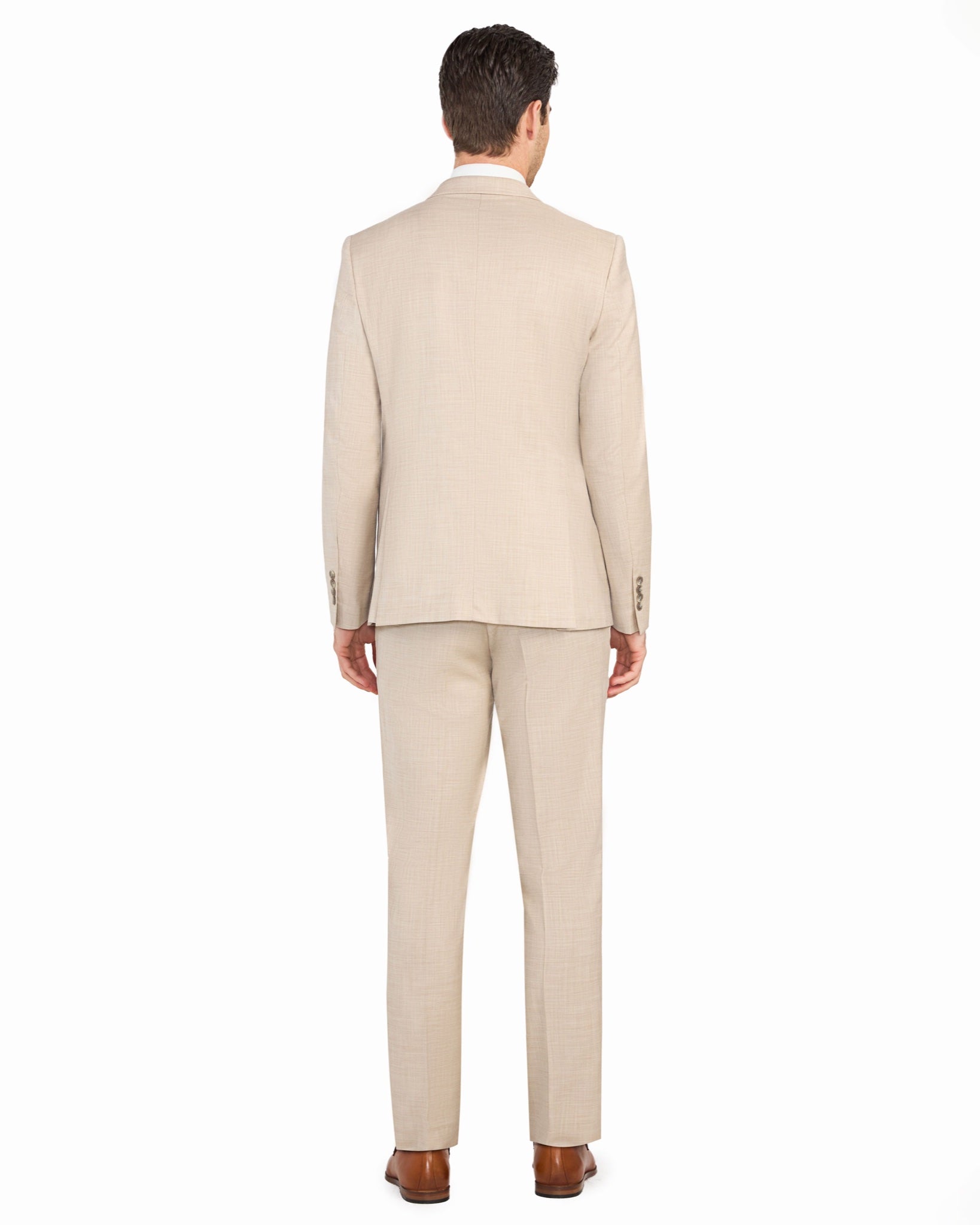 Light Tan Sharkskin 2 Button Suit - view 7