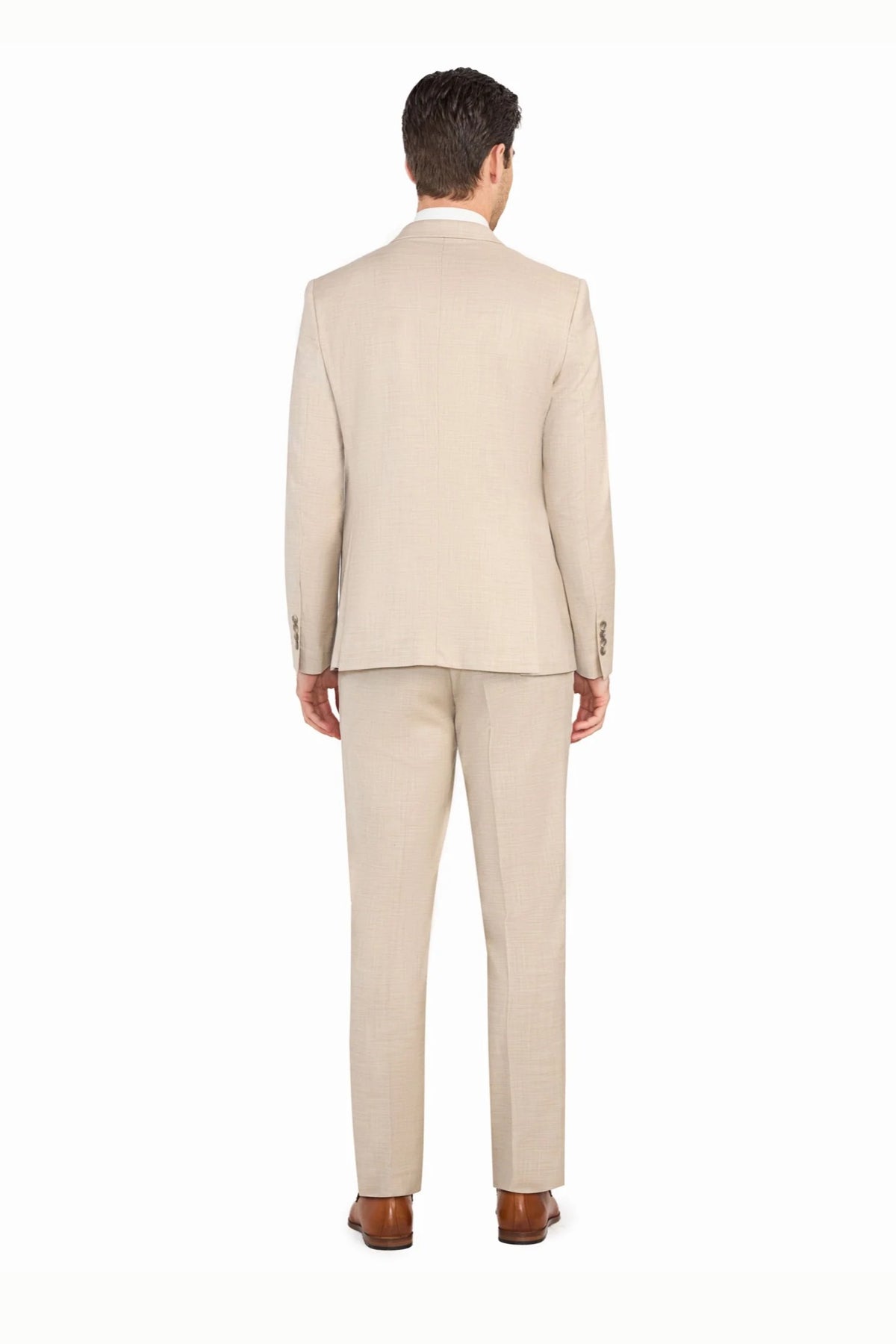 Light Tan Sharkskin 2 Button Suit - view 7