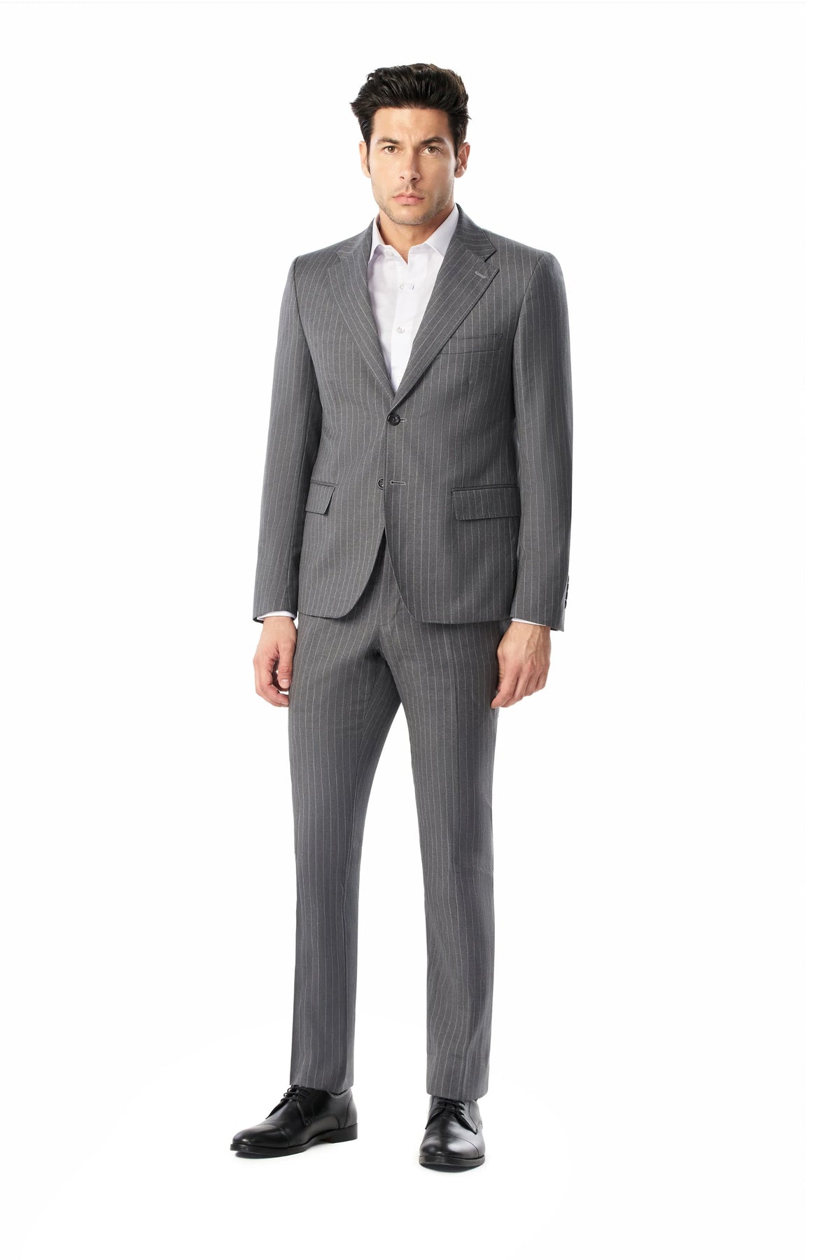 Classic Gray Pinstripe 2-Button Suit