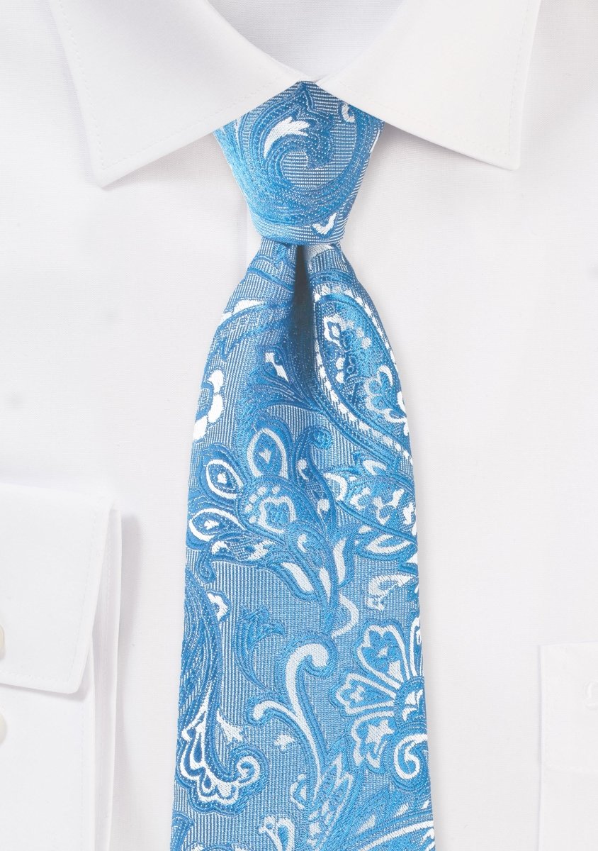 Blue Jay Proper Paisley Necktie - MenSuits