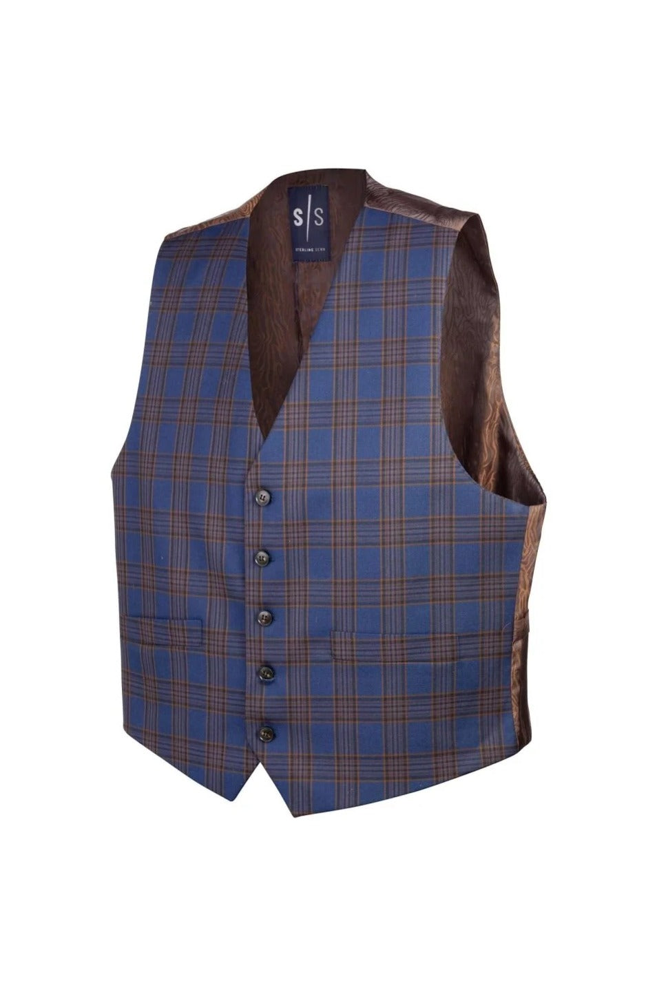 Blue Rust Window Payne Vest - MenSuits