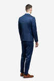 Blue Tickweave 2 Button Suit - MenSuits