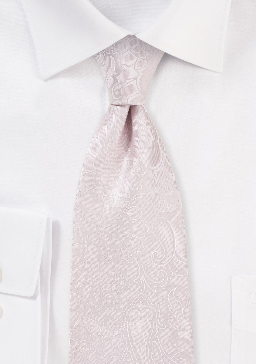 Blush Floral Paisley Necktie - MenSuits