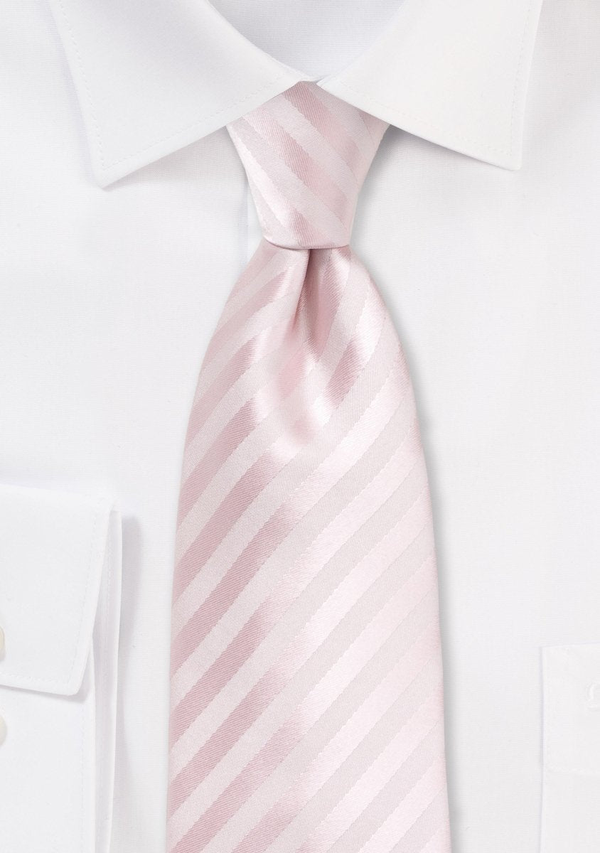 Blush Narrow Striped Necktie - MenSuits