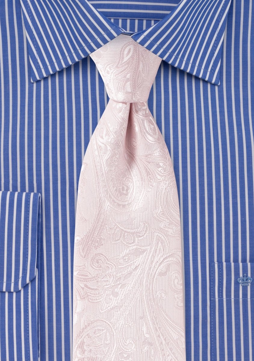 Blush Pink Proper Paisley Necktie - MenSuits
