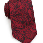 Bordeaux Floral Paisley Necktie - MenSuits