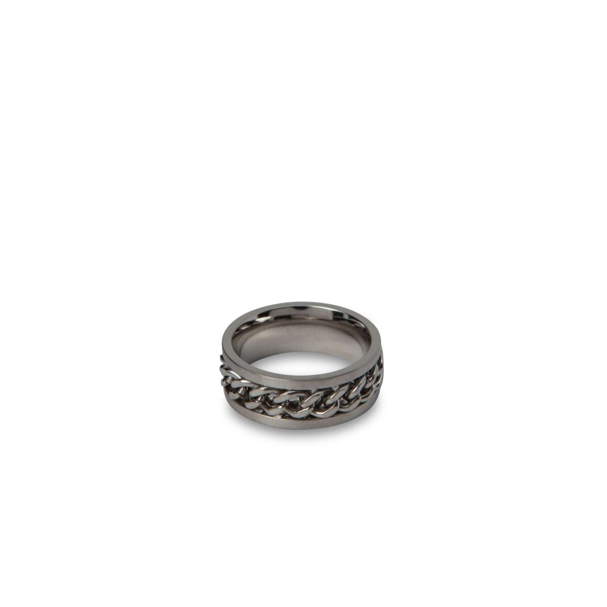 Braided Silver Chain Ring - MenSuits