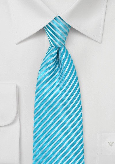 Bright Pool Narrow Striped Necktie - MenSuits