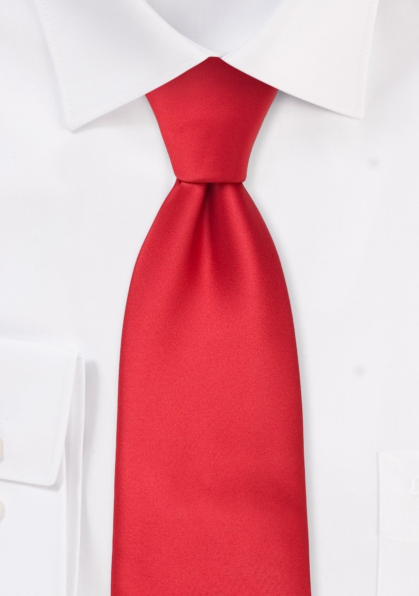 Bright Red Solid Necktie - MenSuits