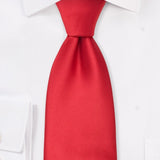 Bright Red Solid Necktie - MenSuits