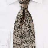 Bronze Floral Paisley Necktie - MenSuits