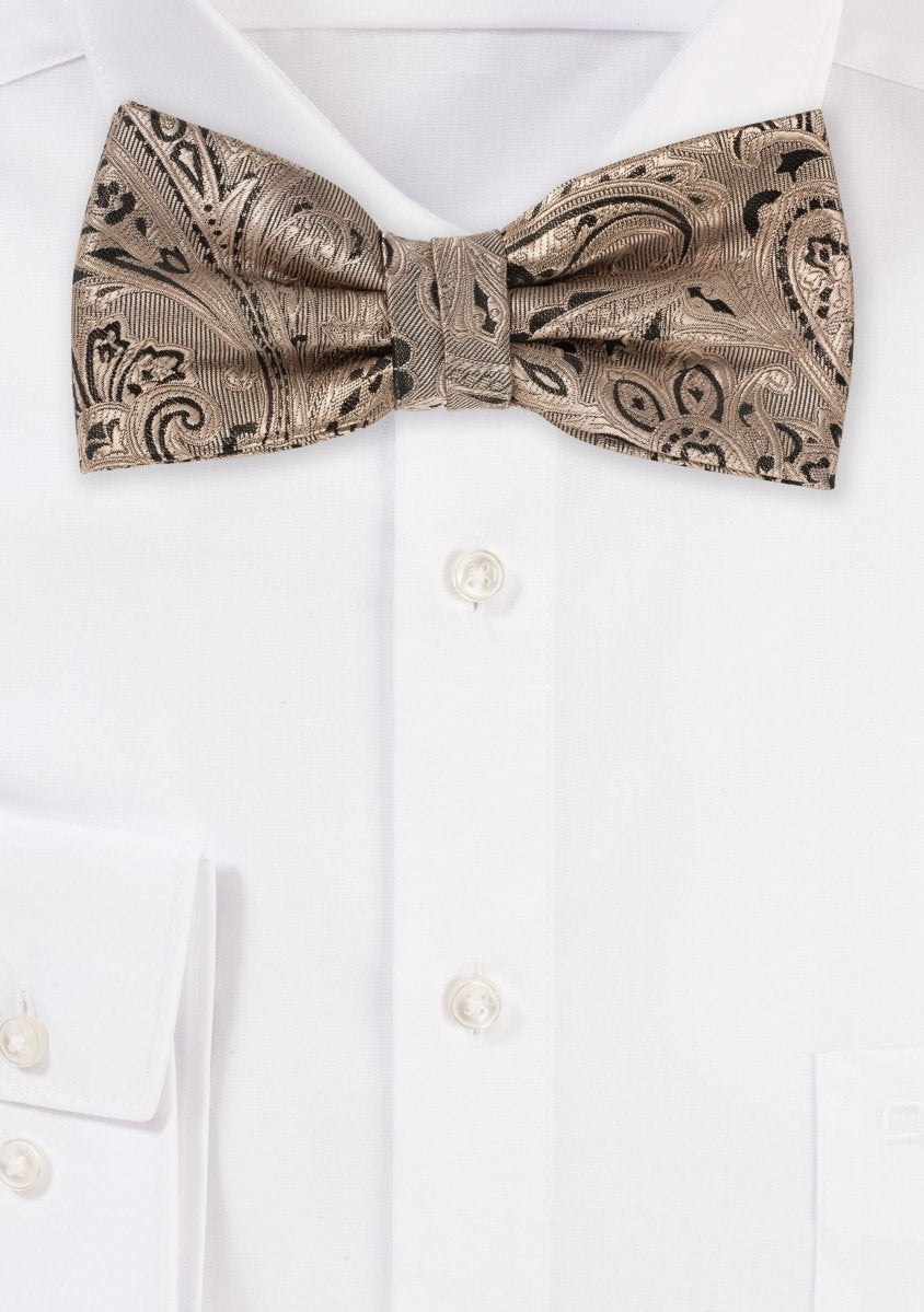 Bronze Gold Proper Paisley Bowtie - MenSuits