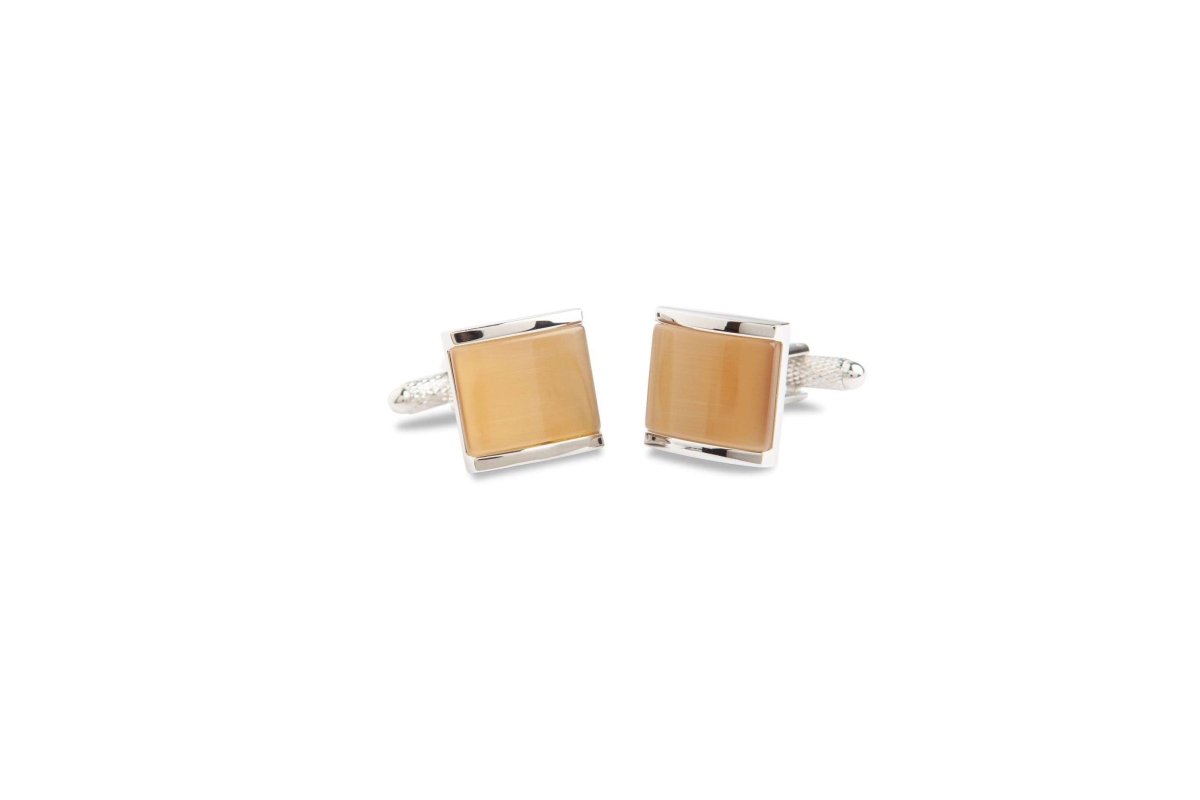 Brown Modern Square Cufflinks - MenSuits